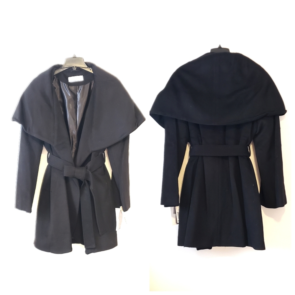 NWT Tahari Marla Wool Blend Oversize Wrap Coat - Picture 3 of 8
